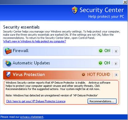 SecurityCenter XpDeluxeProtector